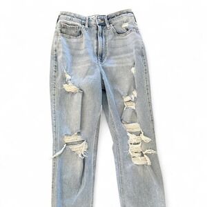 Hollister Curvy Ultra High Rise Vintage Straight Leg Stretch Jeans Size 26